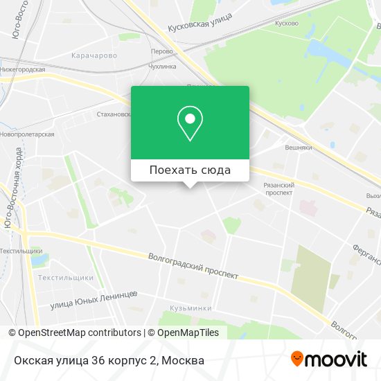 Карта Окская улица 36 корпус 2