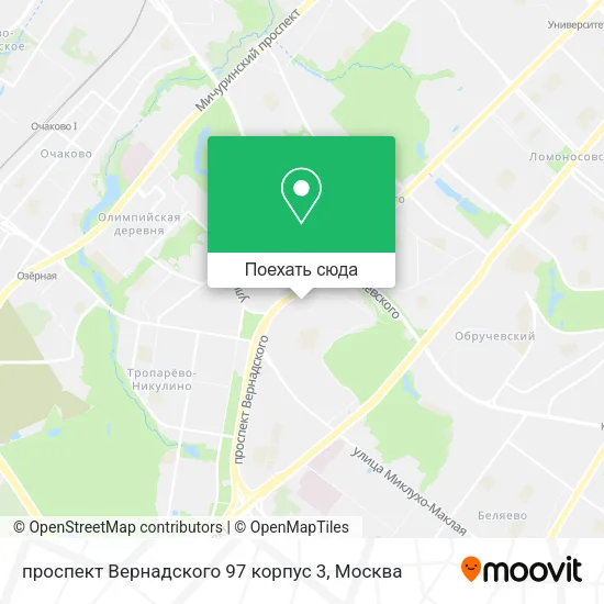 Карта проспект Вернадского 97 корпус 3