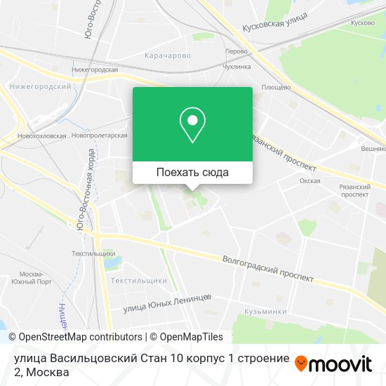 Карта улица Васильцовский Стан 10 корпус 1 строение 2