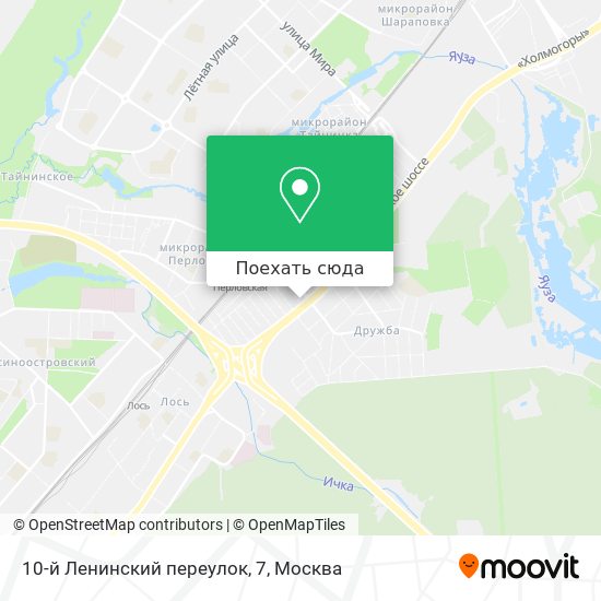 Карта 10-й Ленинский переулок, 7