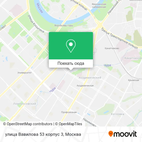 Карта улица Вавилова 53 корпус 3