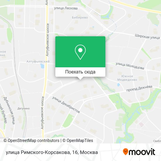 Карта улица Римского-Корсакова, 16