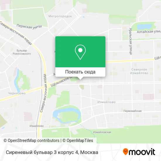 Карта Сиреневый бульвар 3 корпус 4