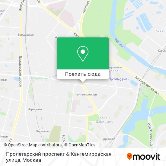 Карта Пролетарский проспект & Кантемировская улица
