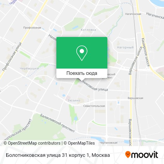 Карта Болотниковская улица 31 корпус 1