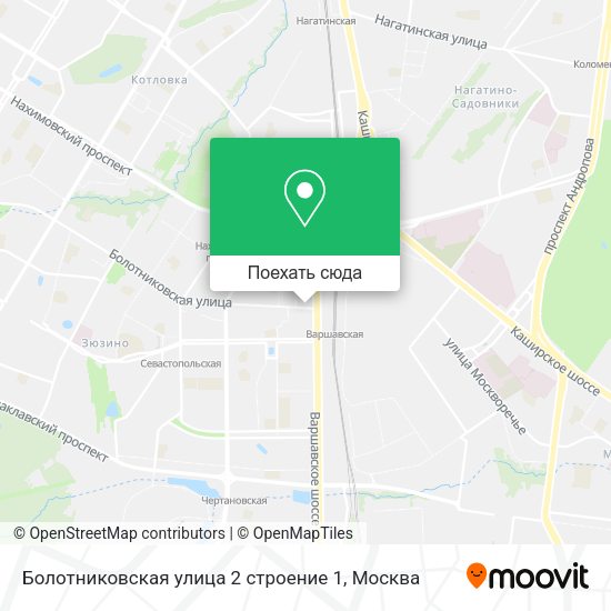Карта Болотниковская улица 2 строение 1