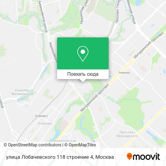 Карта улица Лобачевского 118 строение 4