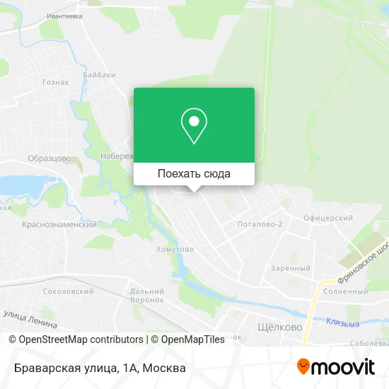 Карта Браварская улица, 1А