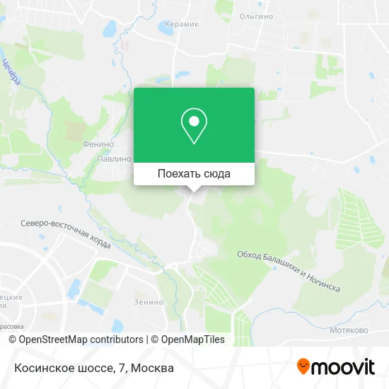 Карта Косинское шоссе, 7