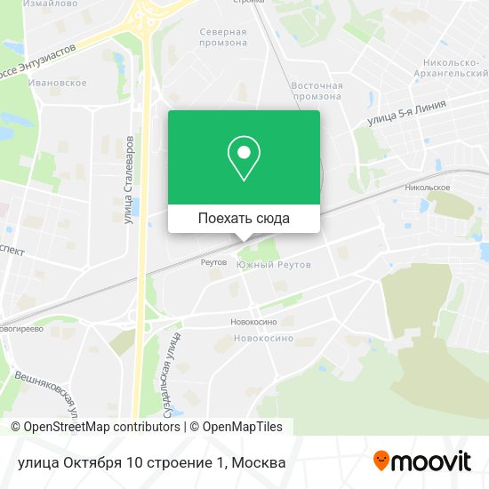 Карта улица Октября 10 строение 1