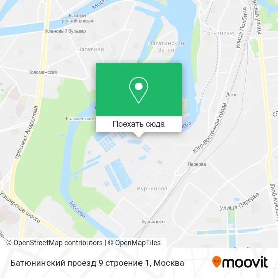Карта Батюнинский проезд 9 строение 1