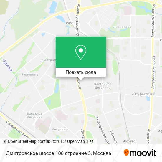 Карта Дмитровское шоссе 108 строение 3