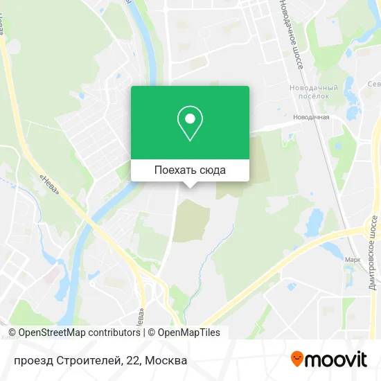 Карта проезд Строителей, 22