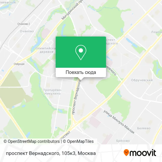 Карта проспект Вернадского, 105к3