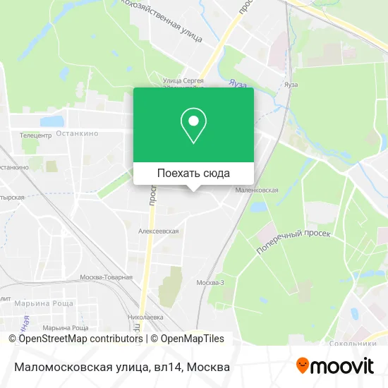 Карта Маломосковская улица, вл14