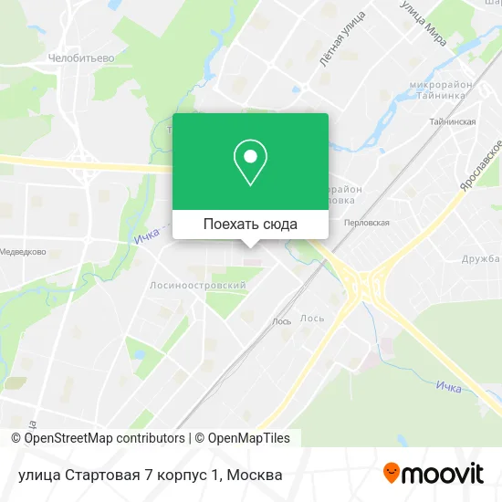 Карта улица Стартовая 7 корпус 1