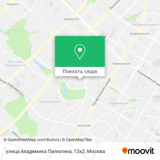Карта улица Академика Пилюгина, 12к2