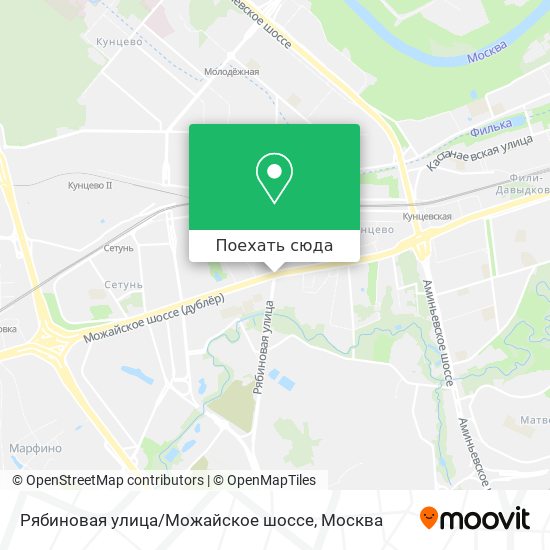 Карта Рябиновая улица / Можайское шоссе