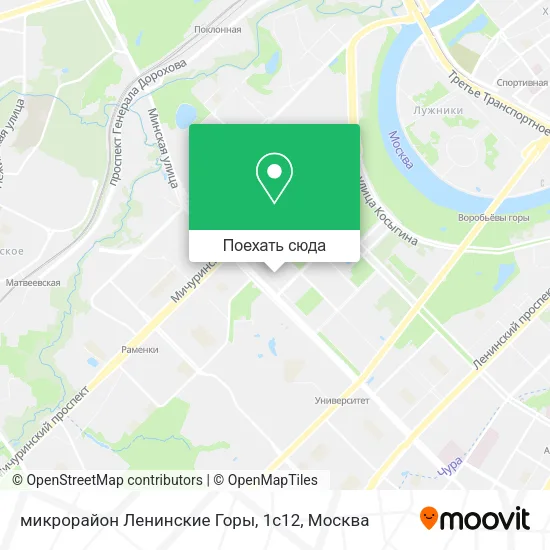 Карта микрорайон Ленинские Горы, 1с12