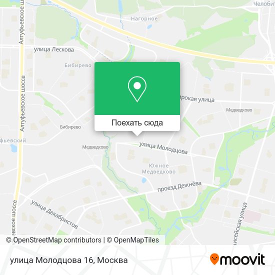 Карта улица Молодцова 16