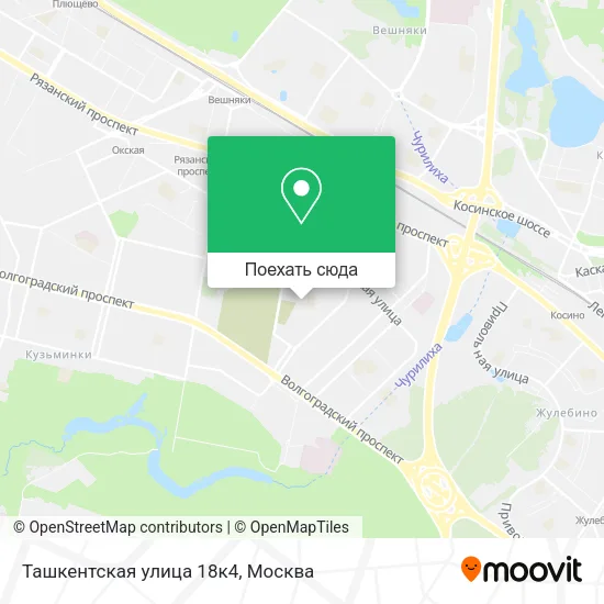 Карта Ташкентская улица 18к4