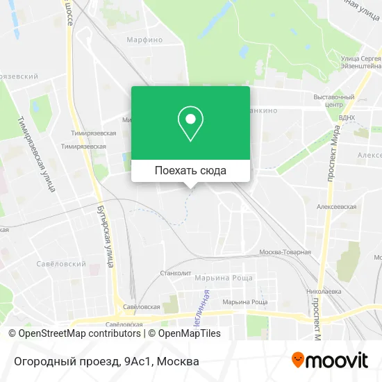Карта Огородный проезд, 9Ас1