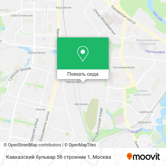 Карта Кавказский бульвар 58 строение 1