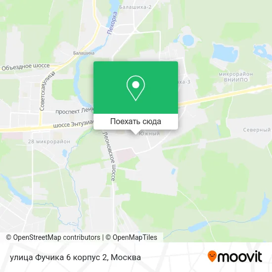 Карта улица Фучика 6 корпус 2