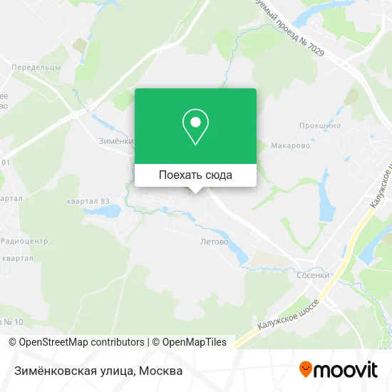 Карта Зимёнковская улица