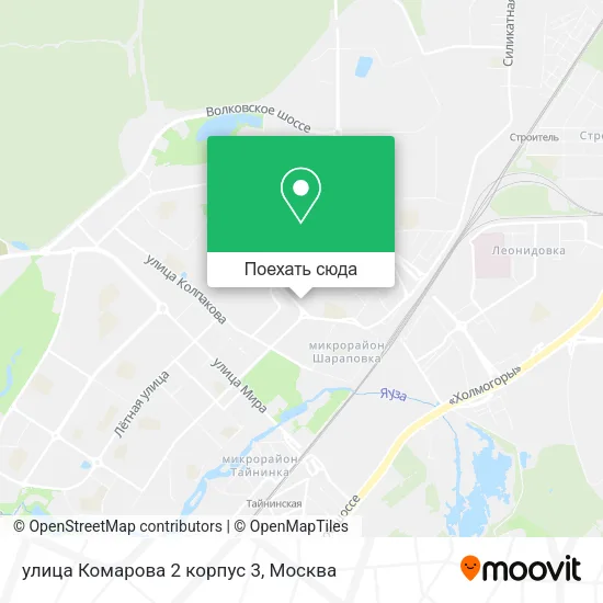 Карта улица Комарова 2 корпус 3