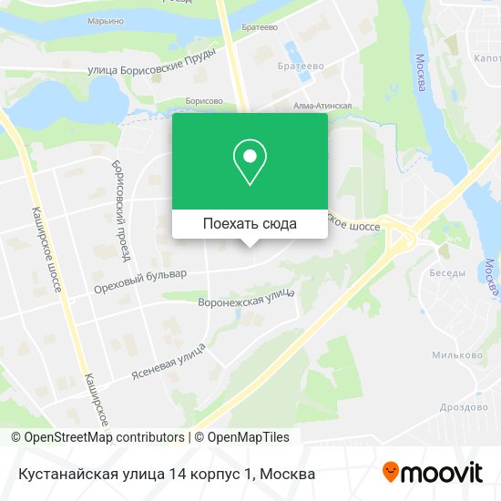 Карта Кустанайская улица 14 корпус 1