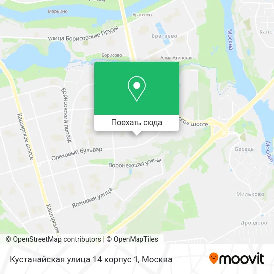 Карта Кустанайская улица 14 корпус 1