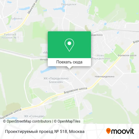 Карта Проектируемый проезд № 518