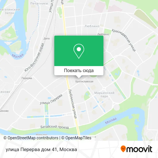 Карта улица Перерва дом 41