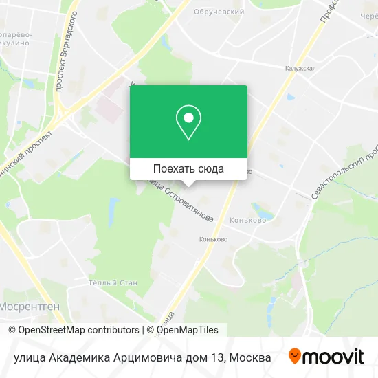Карта улица Академика Арцимовича дом 13