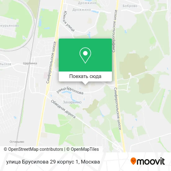 Карта улица Брусилова 29 корпус 1