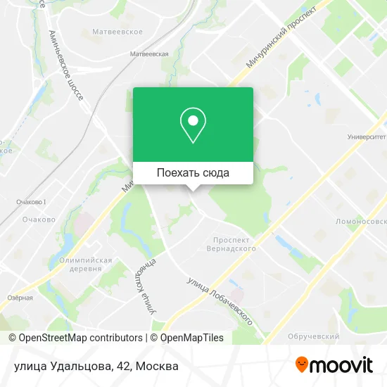 Карта улица Удальцова, 42