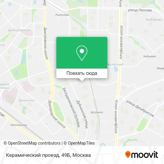 Карта Керамический проезд, 49Б