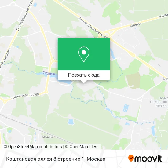 Карта Каштановая аллея 8 строение 1