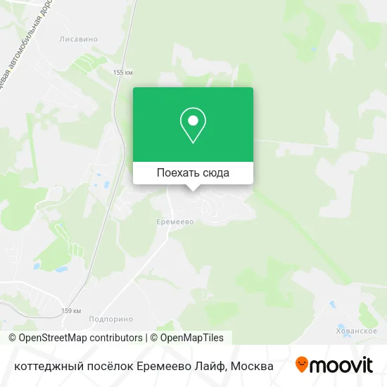 Карта коттеджный посёлок Еремеево Лайф