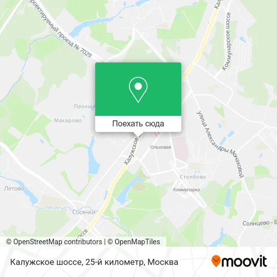 Карта Калужское шоссе, 25-й километр