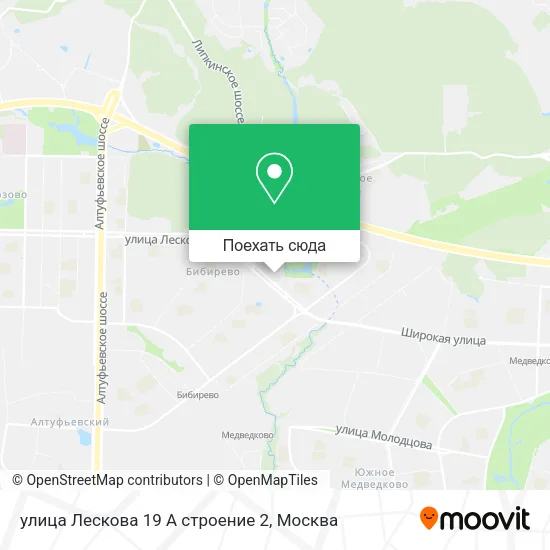 Карта улица Лескова 19 А строение 2
