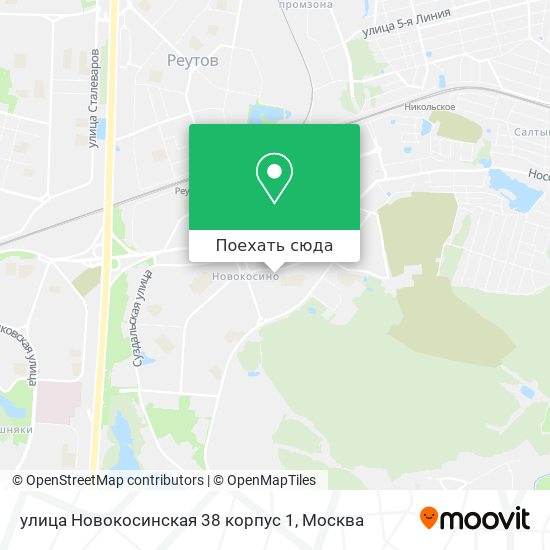 Карта улица Новокосинская 38 корпус 1
