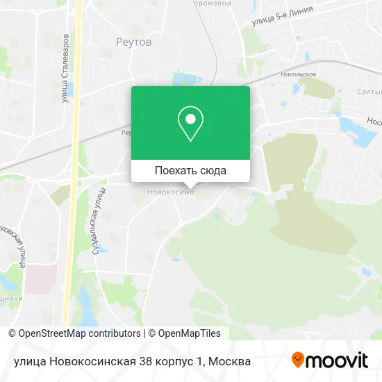 Карта улица Новокосинская 38 корпус 1