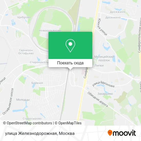 Карта улица Железнодорожная