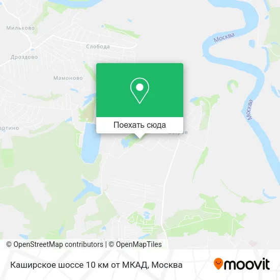Карта Каширское шоссе 10 км от МКАД