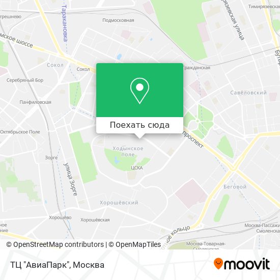 Карта ТЦ "АвиаПарк"
