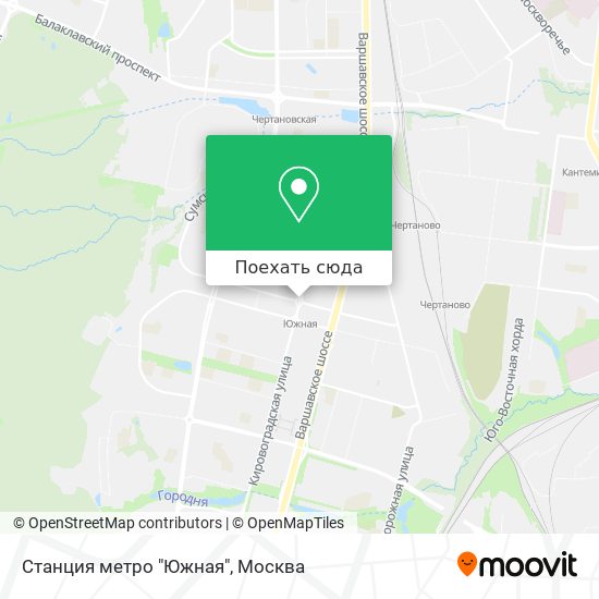 Карта Станция метро "Южная"