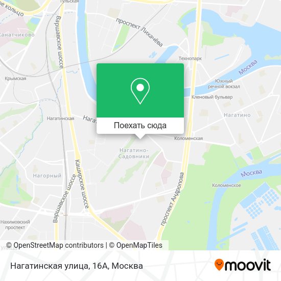 Карта Нагатинская улица, 16А