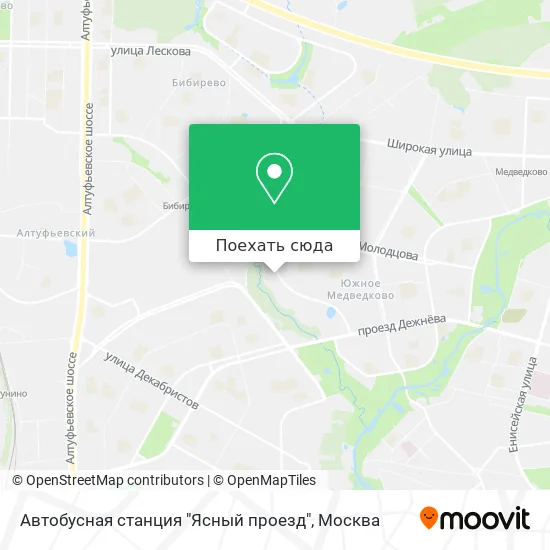 Карта Автобусная станция "Ясный проезд"